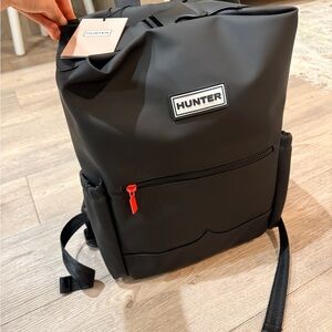Hunter Black Backpack with Red Zipper Pull
